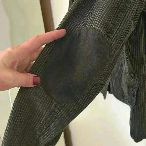 LOFT Corduroy Elbow Patch Blazer Dark Green Size 10 - Picture 2 of 7